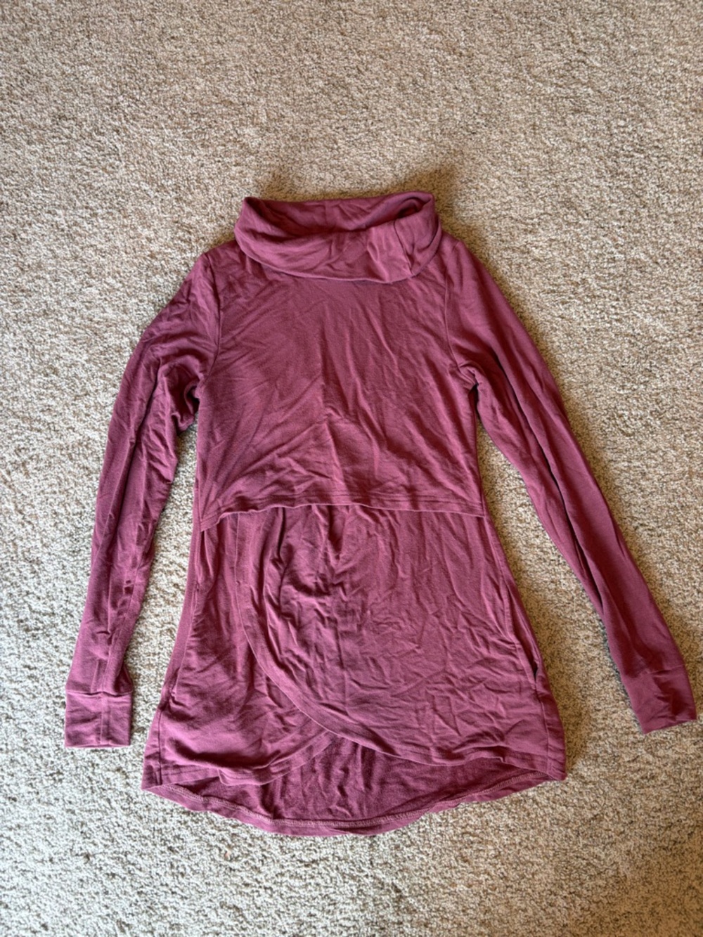 Latched Mama Dusty Rose Cowl Neck Tunic